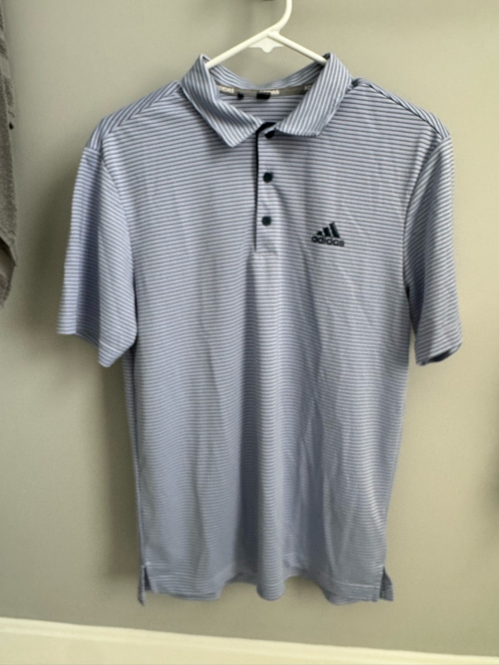 Adidas Golf Polo Men Small Blue Stripe Climacool Performance Shirt